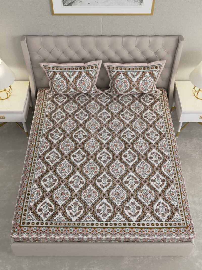 Chocolate Brown King Size Bedsheet - Image 4