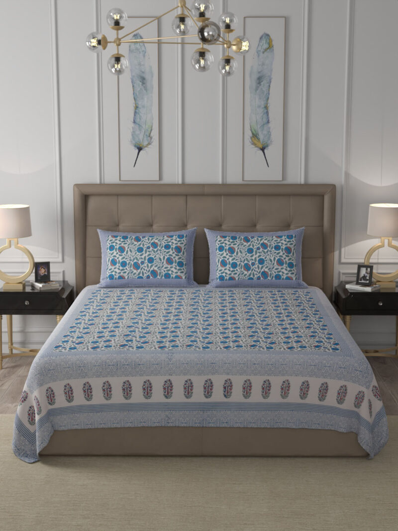 Light Turquoise Premium King Size Bedsheet