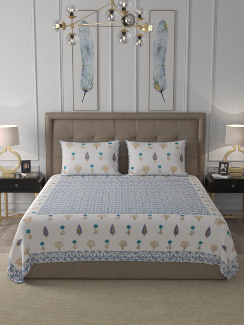 Air Force Blue Premium King Size Bedsheet