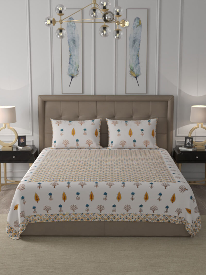 Pastel Orange Premium King Size Bedsheet