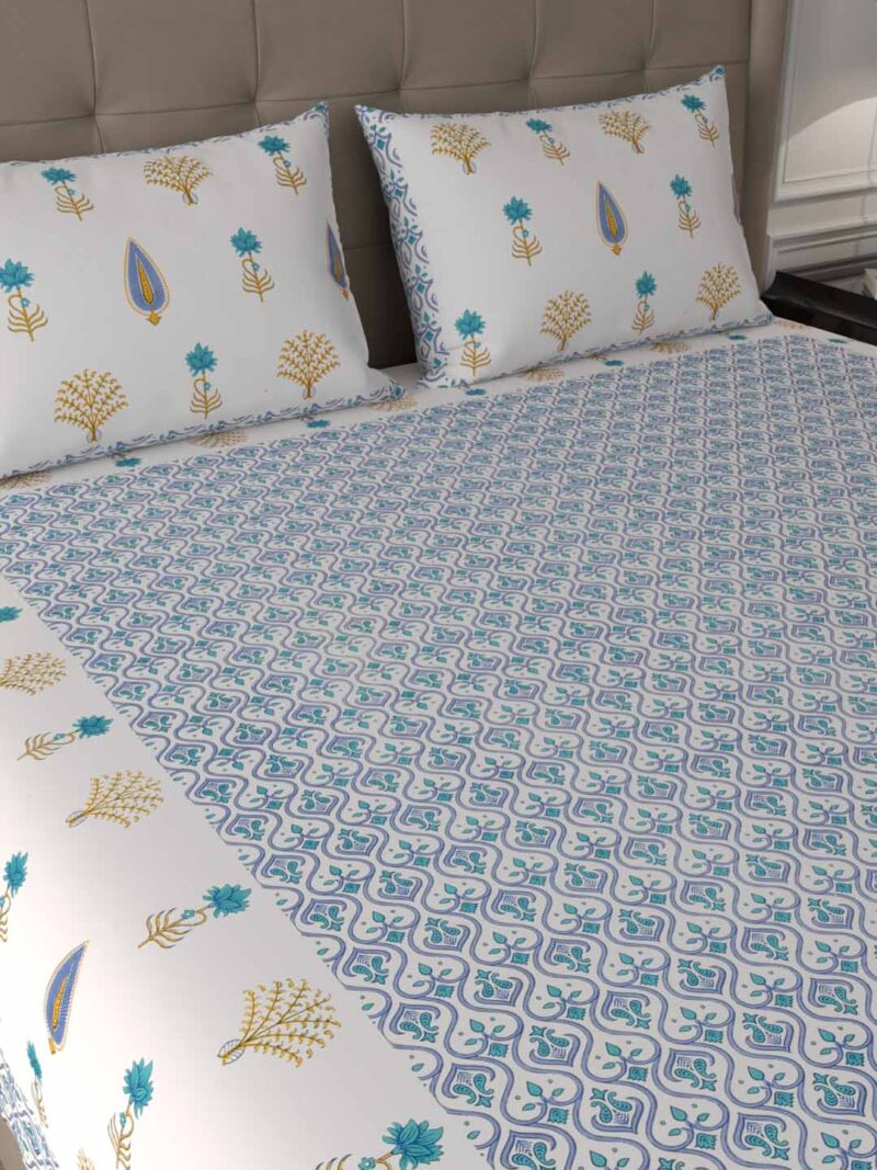 Air Force Blue Premium King Size Bedsheet - Image 2