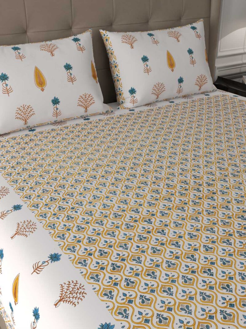 Pastel Orange Premium King Size Bedsheet - Image 2