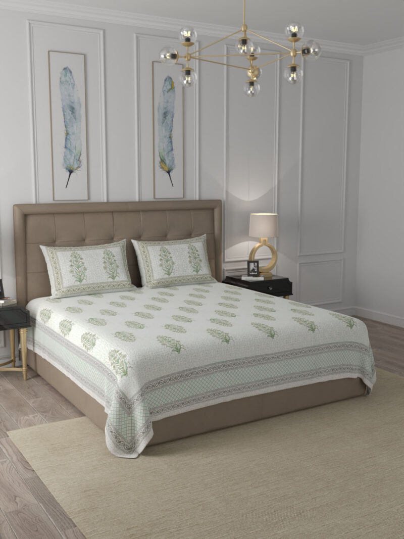 Cream Premium King Size Bedsheet - Image 3