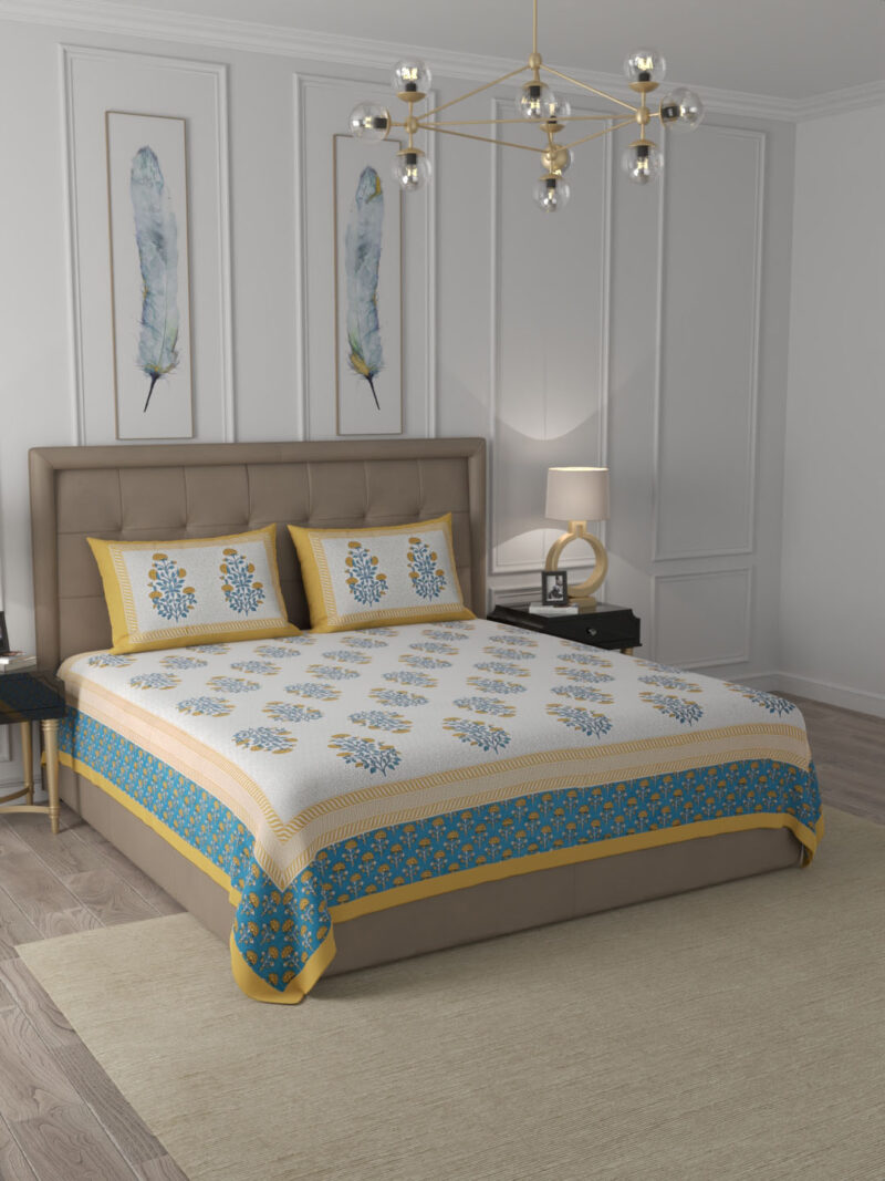 Spray Rose Premium King Size Bedsheet - Image 3