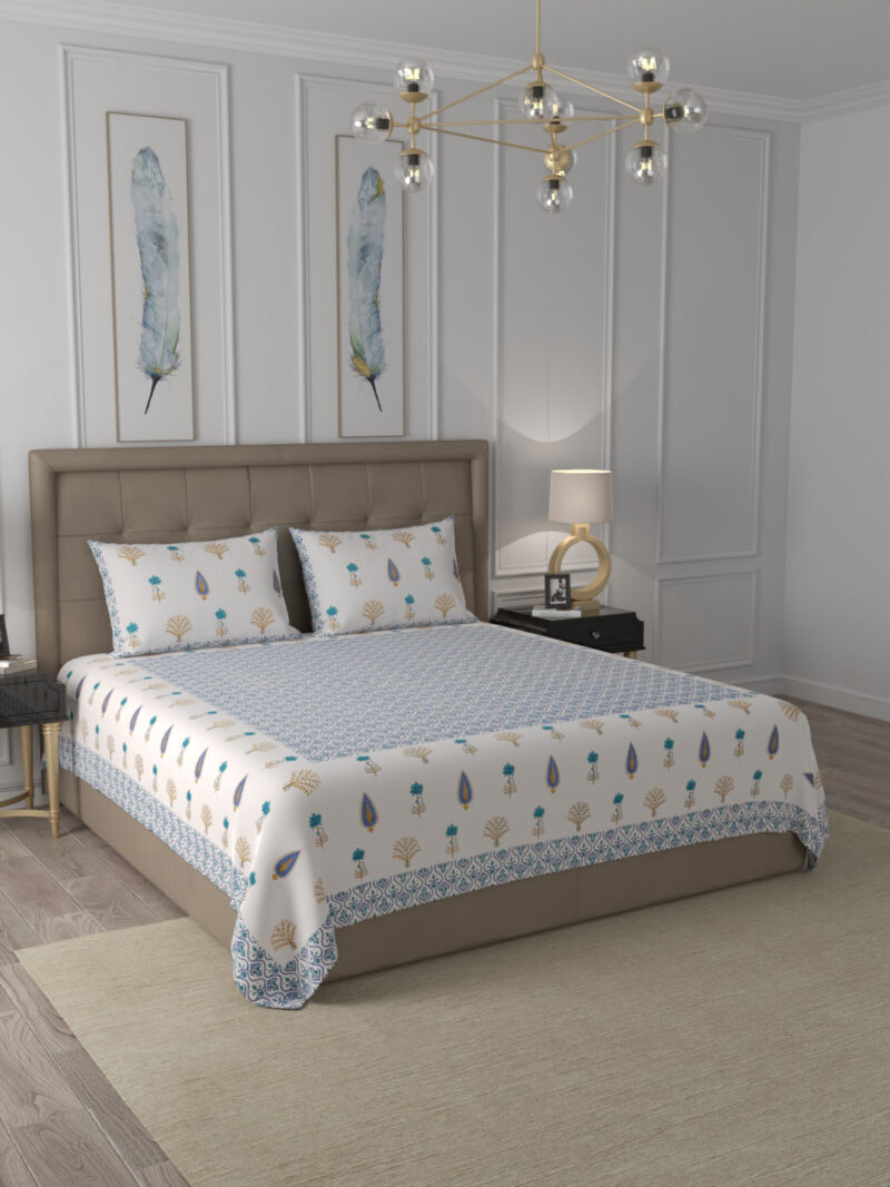 Air Force Blue Premium King Size Bedsheet - Image 3