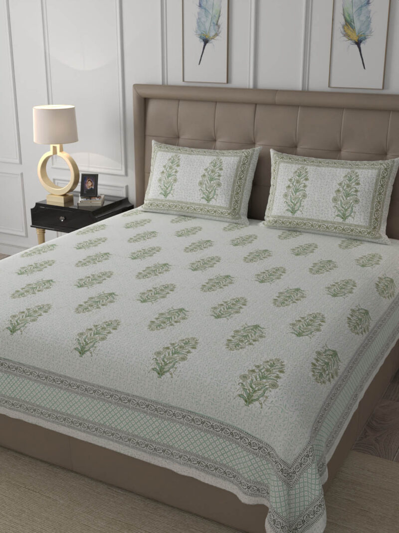 Cream Premium King Size Bedsheet - Image 4