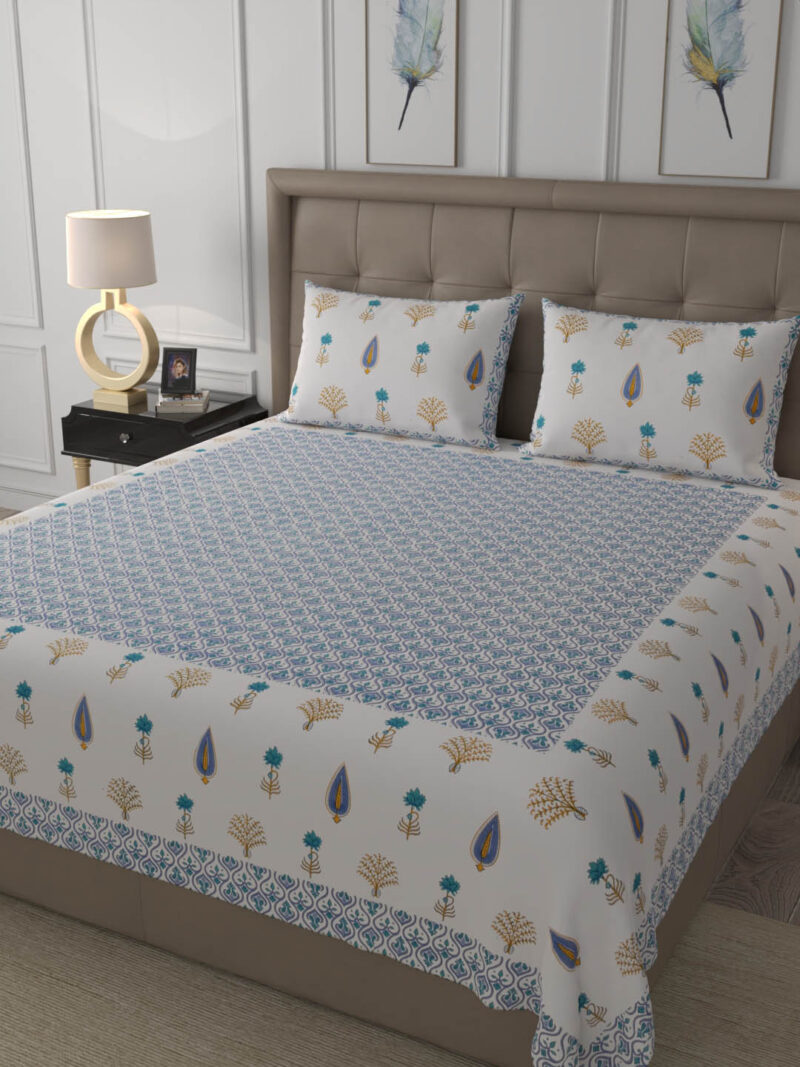 Air Force Blue Premium King Size Bedsheet - Image 4
