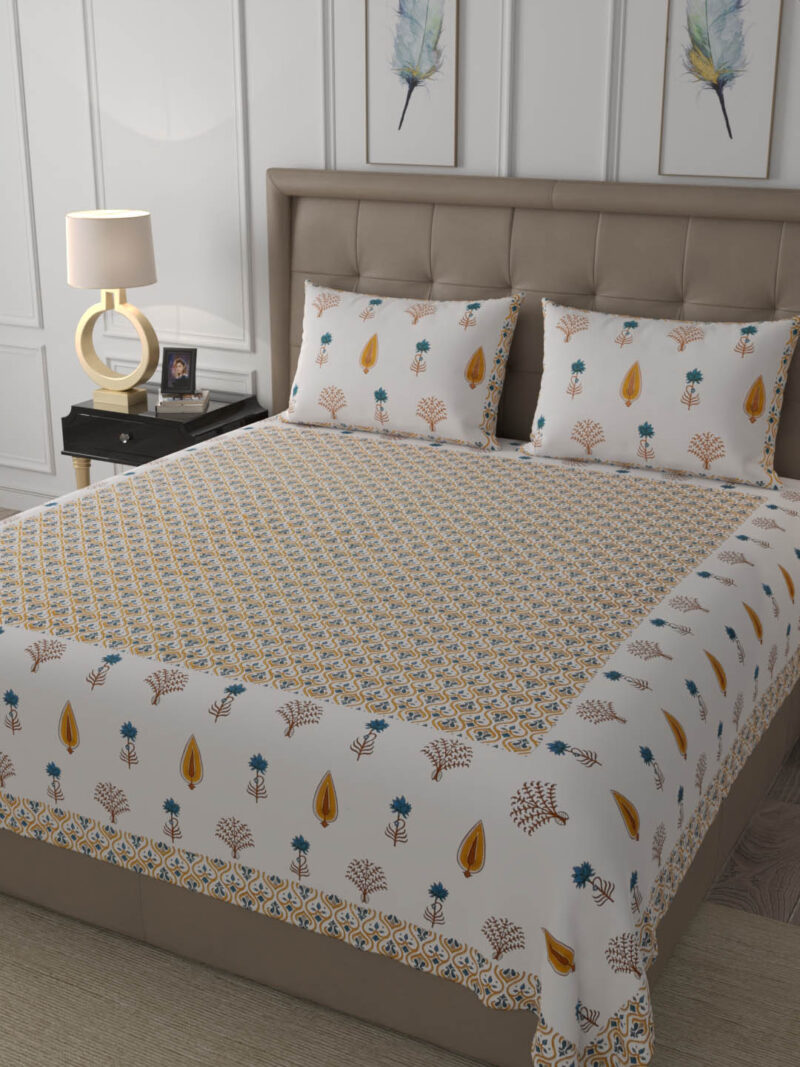 Pastel Orange Premium King Size Bedsheet - Image 4