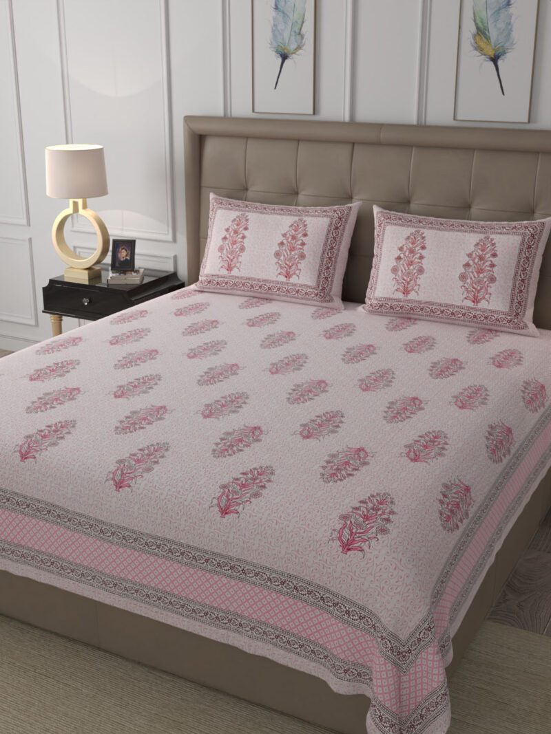 Blush Premium King Size Bedsheet - Image 4