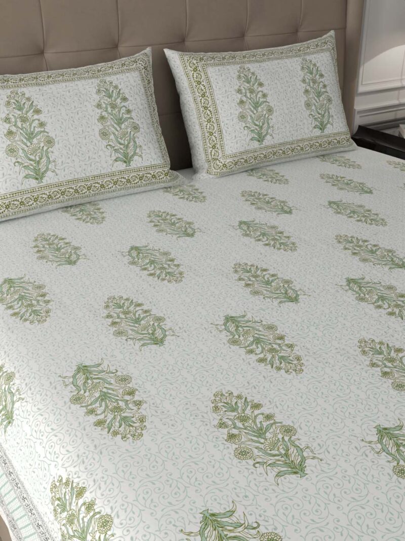 Cream Premium King Size Bedsheet - Image 2