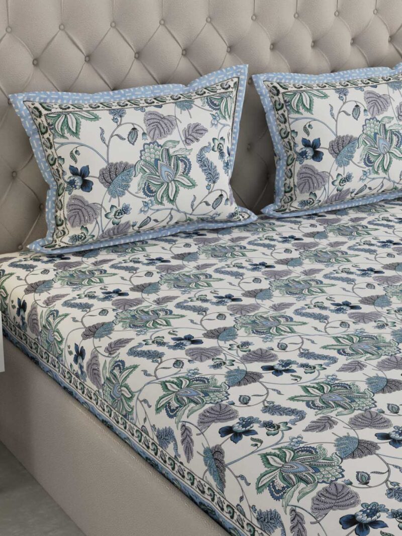 Turkish Blue King Size Bedsheet - Image 3
