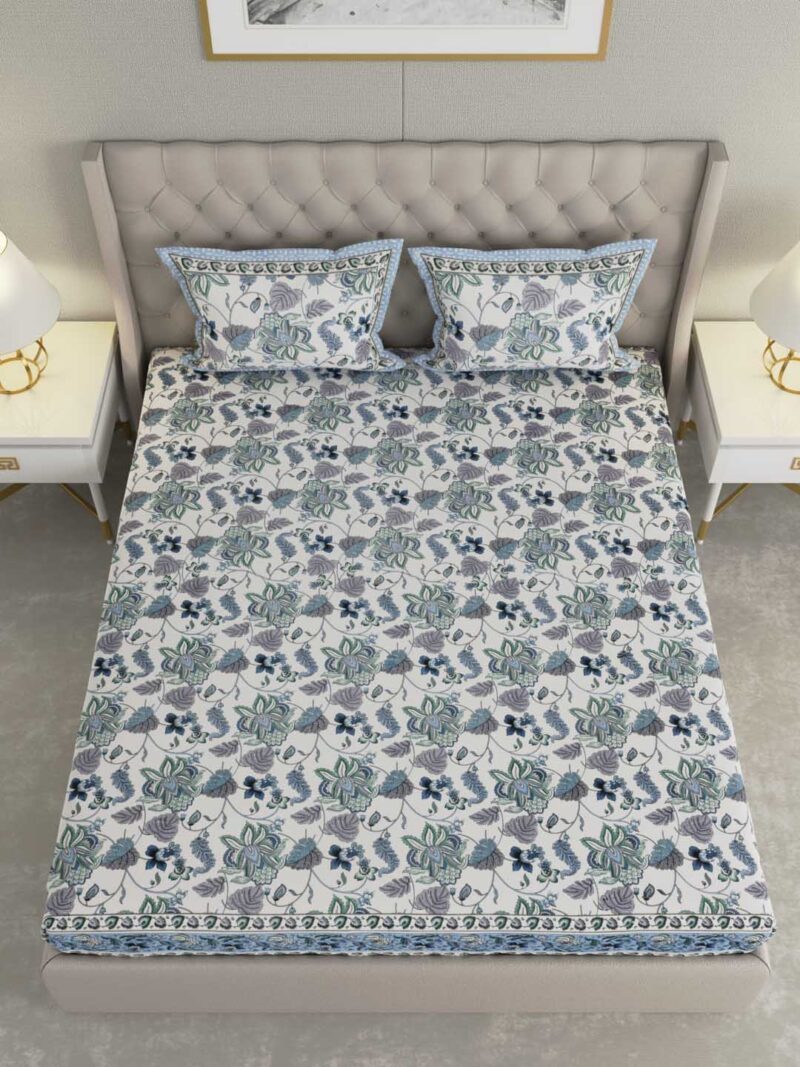 Turkish Blue King Size Bedsheet - Image 4